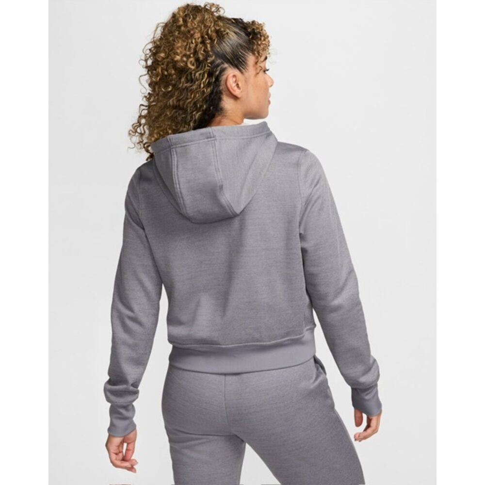 Nike Women's Therma-Fit One Full Zip Fleece Lined Thumbholes Cropped Hoodie M